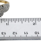 10k White and Yellow Gold Round Diamond Cluster Cocktail Ring 1.0CT Size 7