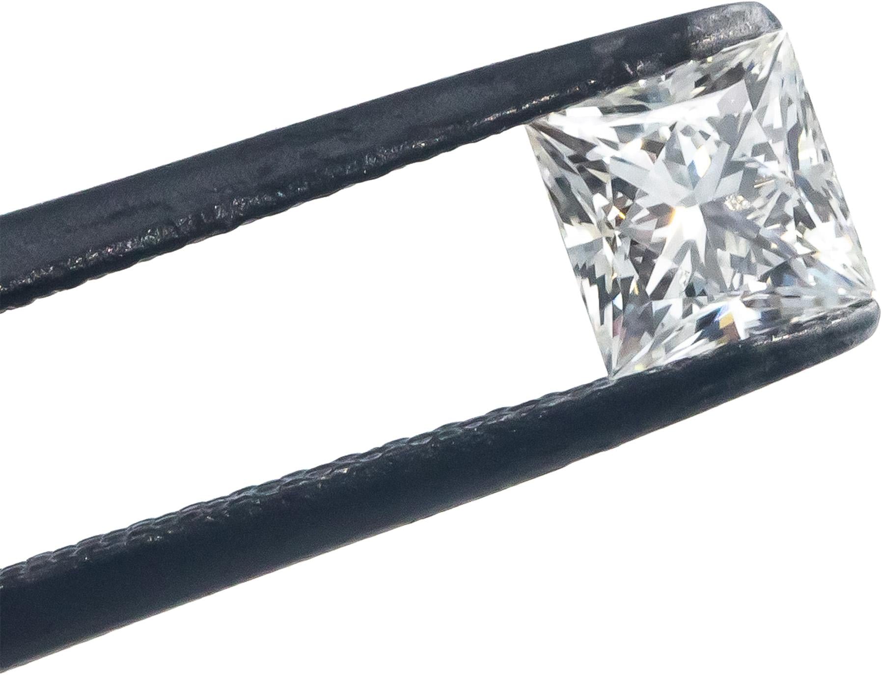 GSI Certified 0.60CT SI1/I Leo Princess Diamond Loose Stone w/ Report