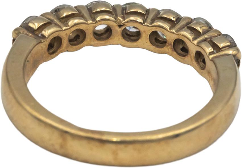 10k Yellow Gold 1.15CT Round Cut Diamond 7-Stone Band Ring Size 6.75