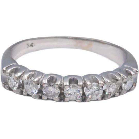 18k White Gold 0.35CT Round Cut Diamond Band Ring Size 6