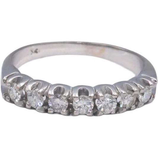 18k White Gold 0.35CT Round Cut Diamond Band Ring Size 6