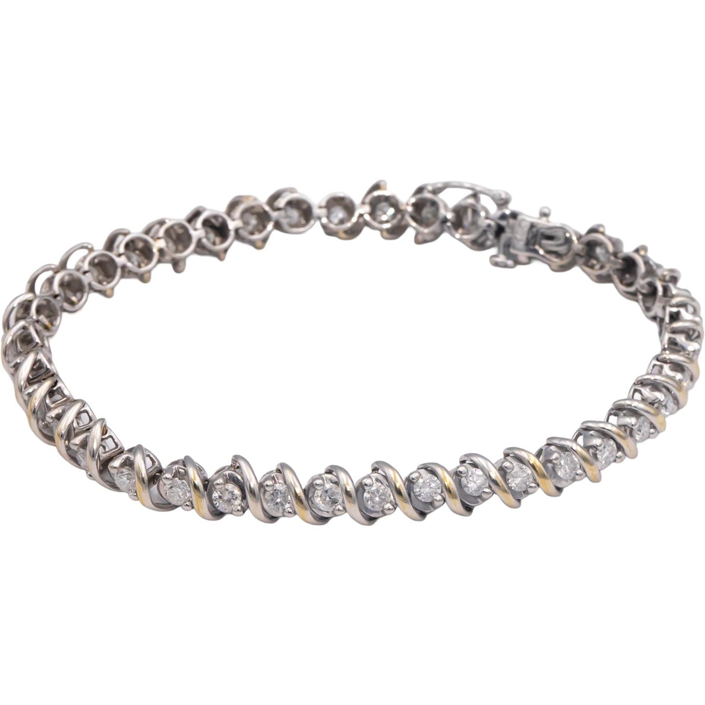 14k White Gold Jewelry Round Diamond Tennis Bracelet 2.0CT