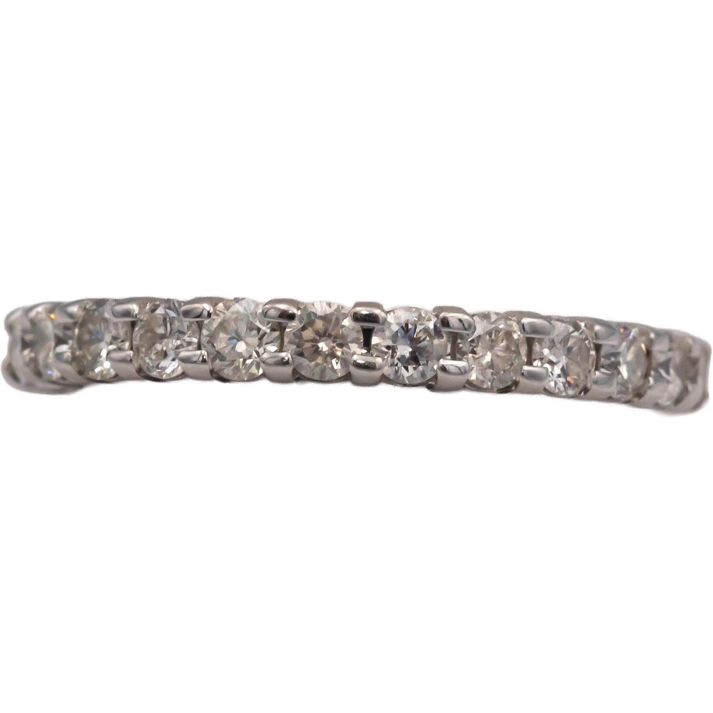 LENOOR 14k White Gold 1.0CT Round Cut Diamond Semi-Eternity Ring Size 7