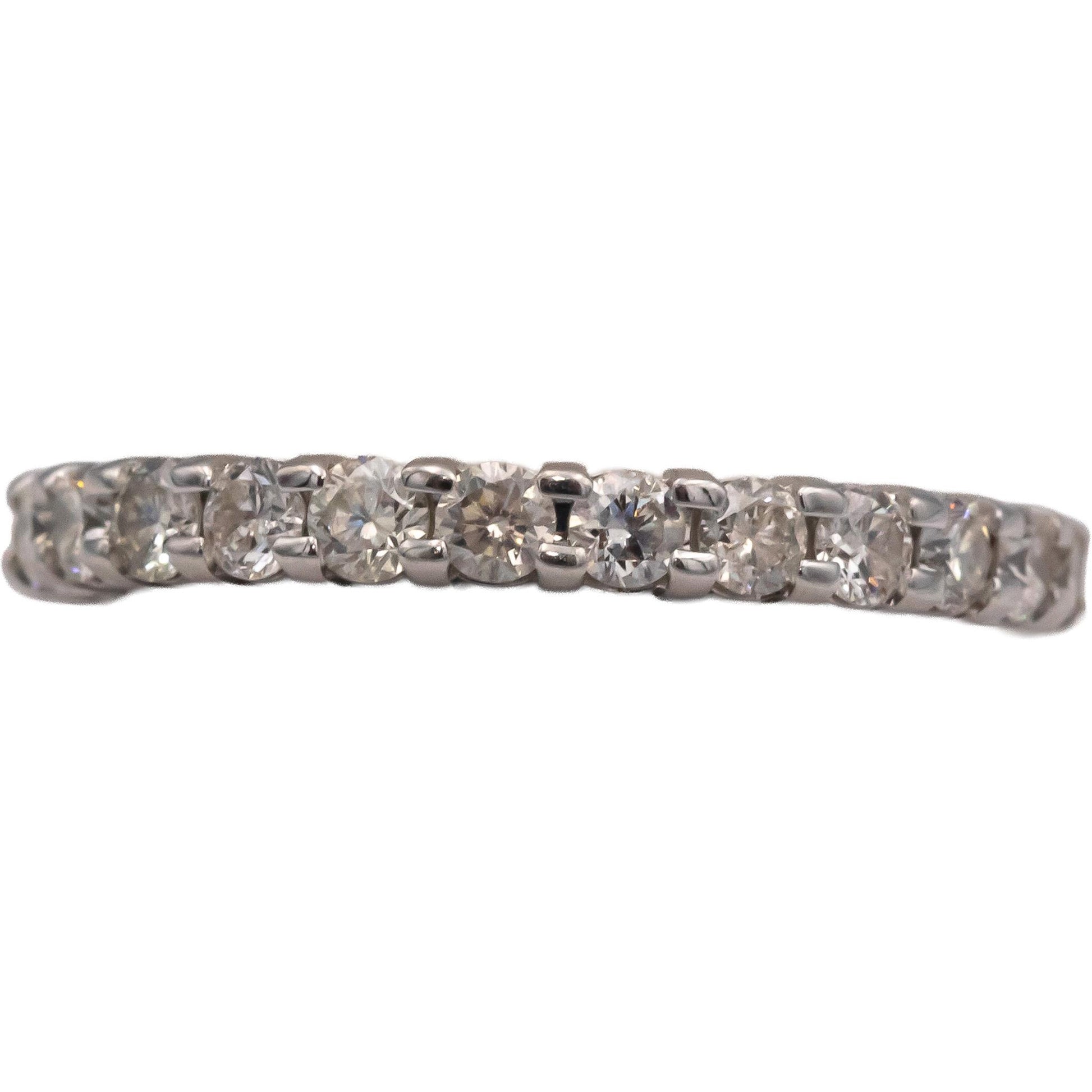 LENOOR 14k White Gold 1.0CT Round Cut Diamond Semi-Eternity Ring Size 7
