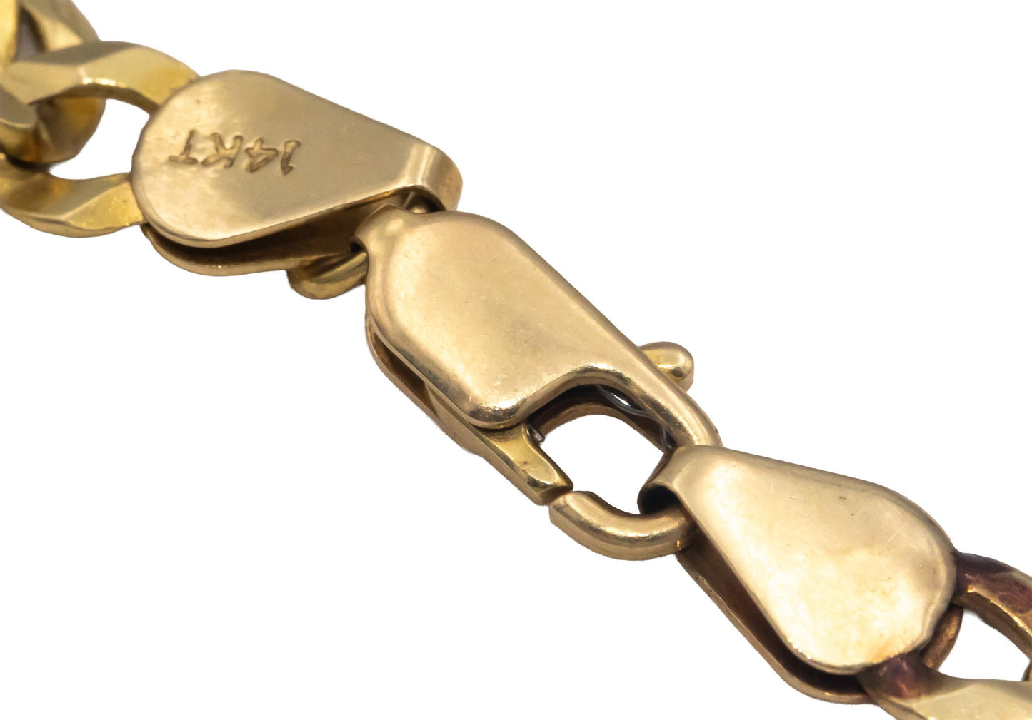 14k Yellow Gold Jewelry 22.5" Long/5.4mm Wide Diamond Cut Curb Link Necklace