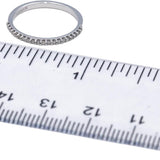 10k White Gold Round Diamond Wedding Band Stacking Ring 0.10CT Size 5