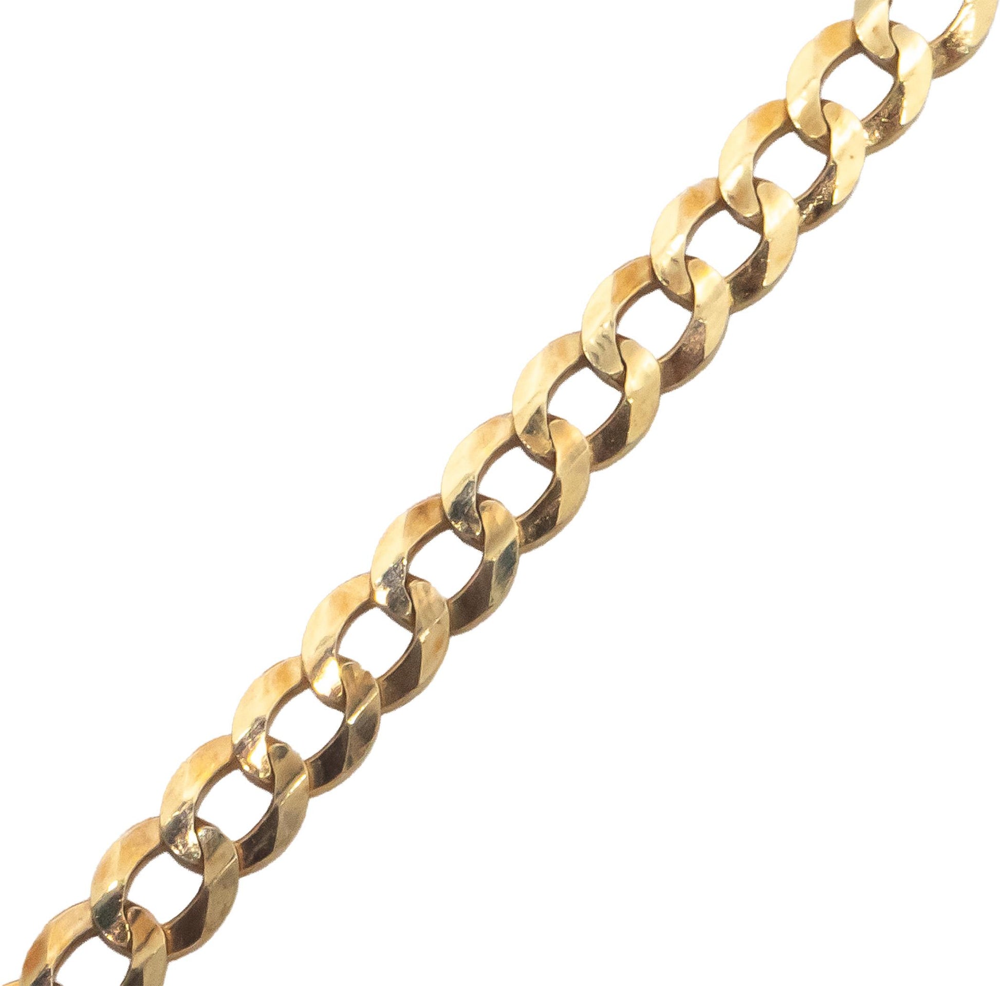 10k Yellow Gold Jewelry 20" Long/3.0mm Wide Curbed Cuban Link Chain Necklace