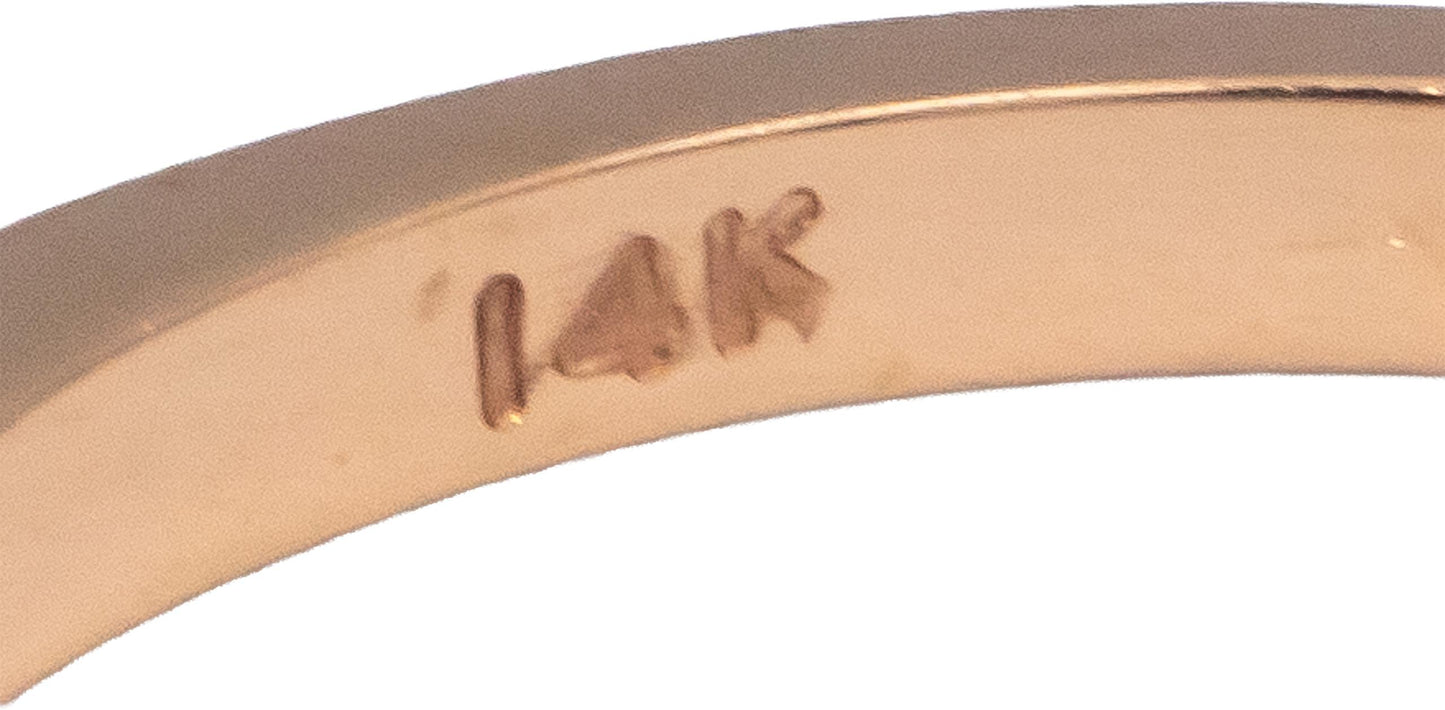 14k Rose Gold 0.70CT White and Light Yellow Diamond Ring w/ 0.45CT Center Size 7