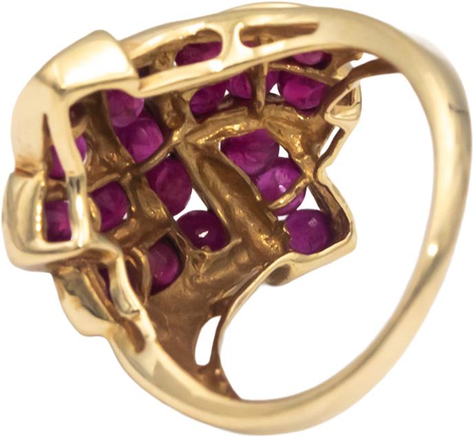 10k Yellow Gold Jewelry 1.50CT Round Cut Ruby Cocktail Ring Size 6.25