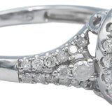 10k White Gold Round Diamond Cluster Cocktail Ring 0.75CT Size 7