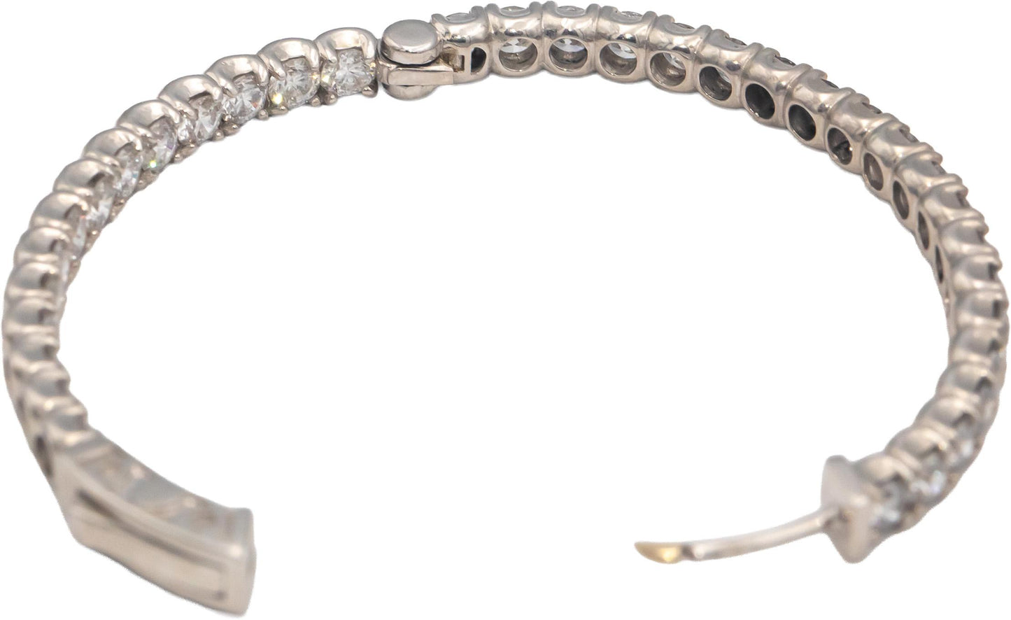 Diamond Round Cut 18k White Gold VS Oval Hoop Inside Out Earrings 5.78CT