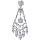 18k & 14k White Gold Estate Jewelry VS Diamond Chandelier Dangle Earrings 4.0CT