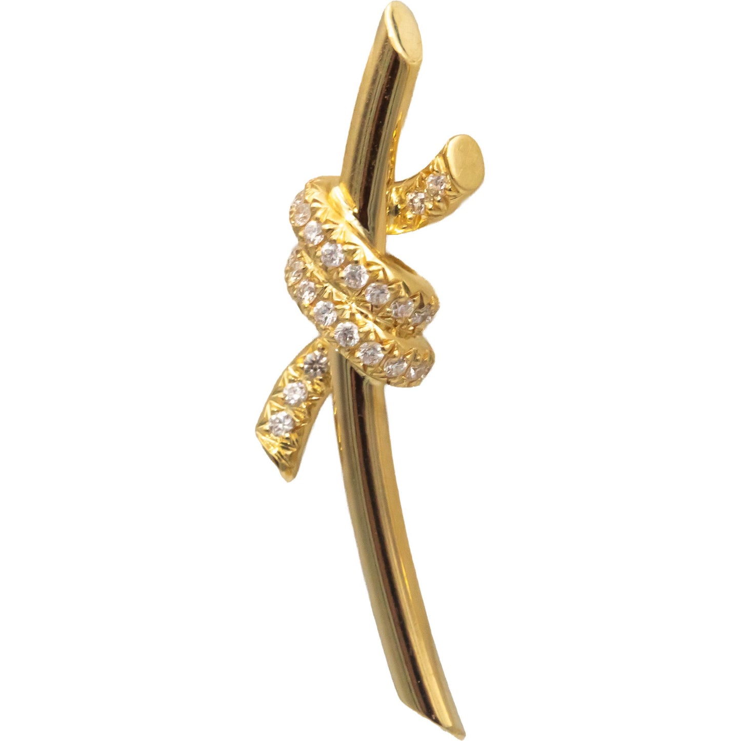 TIFFANY & CO. 18k Gold 0.09CT VS Diamond Tiffany Knot Earrings $4000 Retail