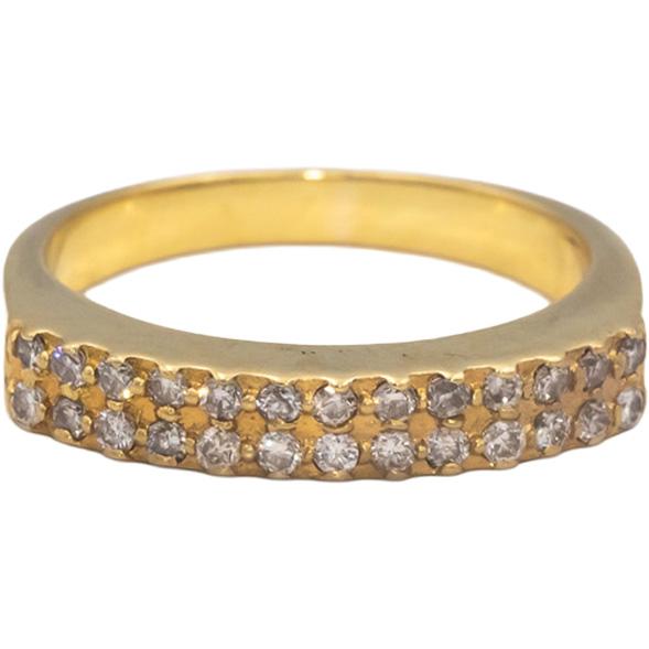 Diamond 18k Yellow Gold Round Cut Wedding Band Ring 0.25CT Size 6.5