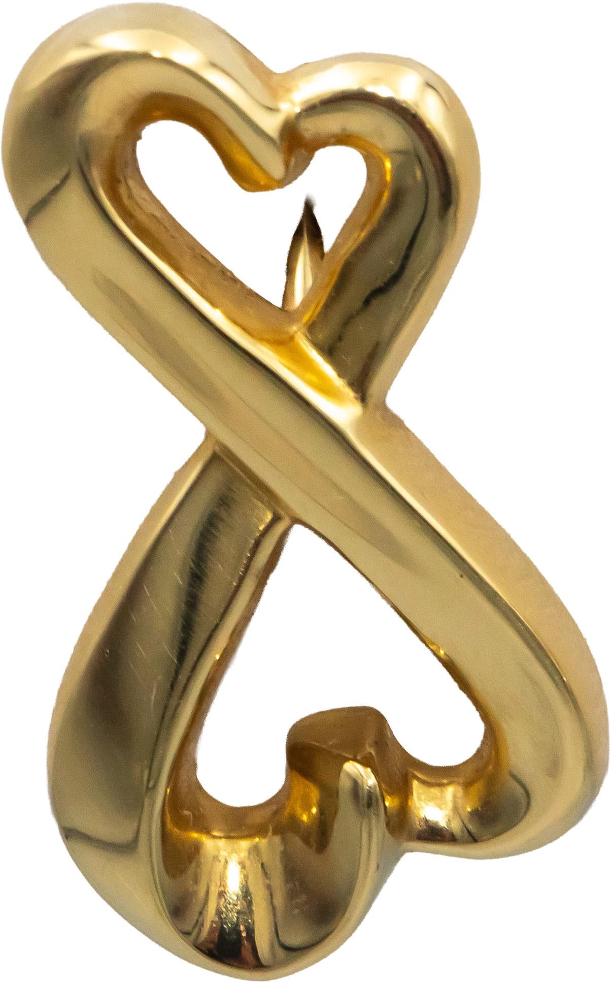 TIFFANY & CO. Paloma Picasso Double Loving Heart Earrings 18k Gold w/ Pouch