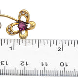 18k Two Tone Gold Diamond Assorted Gemstone Butterfly Earrings 4.0CT