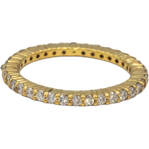 18k Yellow Gold Round Diamond Eternity Band Ring 0.76CT Size 6