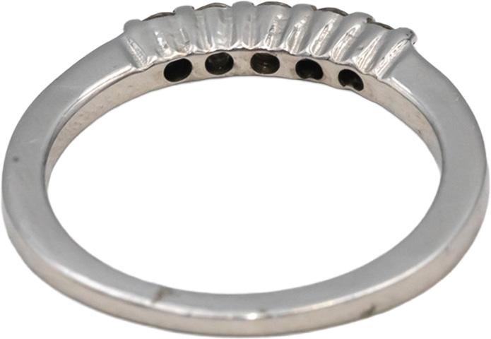 10k White Gold Round Diamond Five Stone Band Ring 0.27CT Size 6.5