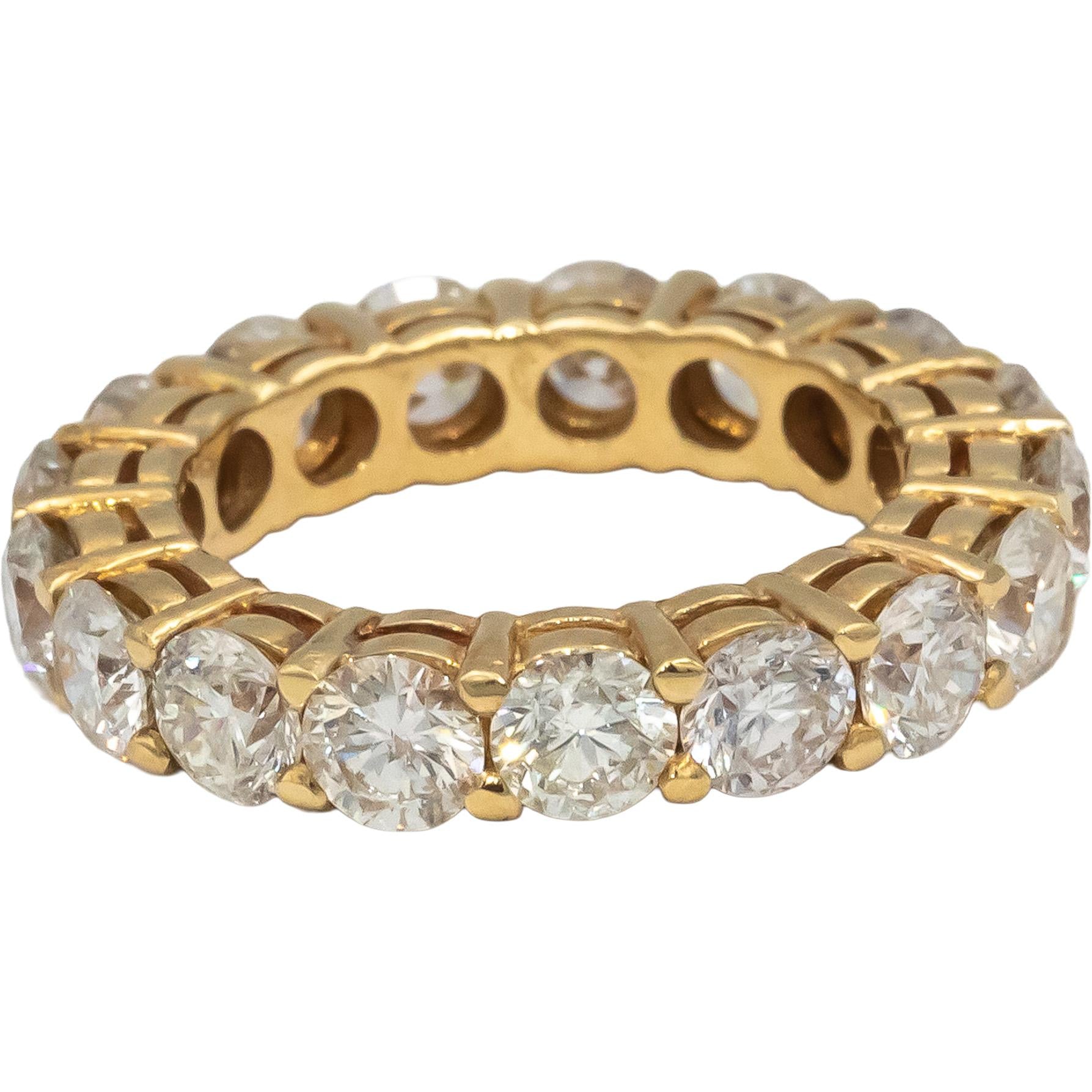14k Rose Gold Round Diamond Eternity Band Ring 4.88CT Size 5.75