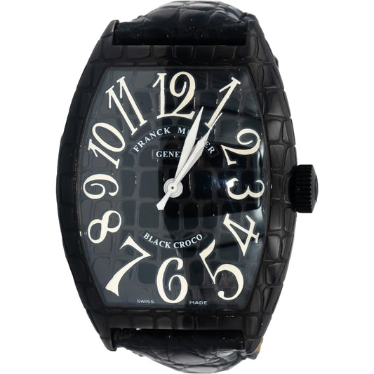 FRANCK MULLER Cintree Curvex "Black Croco" PVD Automatic Watch w/ Box & Papers