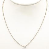 14k White Gold VS Round Bezel Set Diamond Solitaire Pendant Necklace 0.10CT