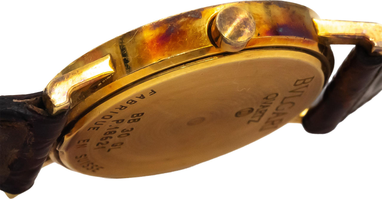 BVLGARI 18k Yellow Gold Classic BB30GL Quartz Watch