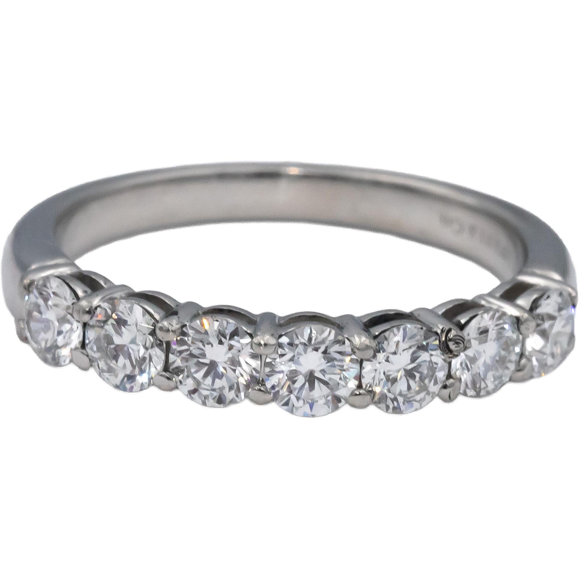 TIFFANY & CO. Platinum VS Round Diamond Band Ring 0.97CT Size 6.5 $10,600 Retail