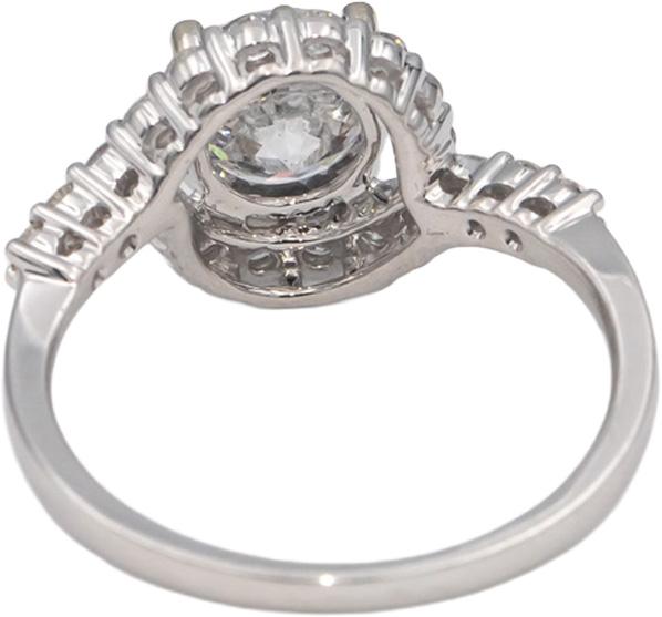 14k White Gold Round Diamond Engagement Ring 1.91CT w/ 1.49CT Center Size 6.75