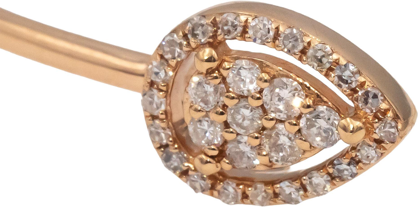 14k Rose Gold Jewelry Round Diamond Cuff Bracelet 0.33CT