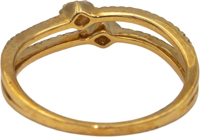 18k Yellow Gold VS Diamond Wavy Split Band Ring 0.18CT Size 7.25