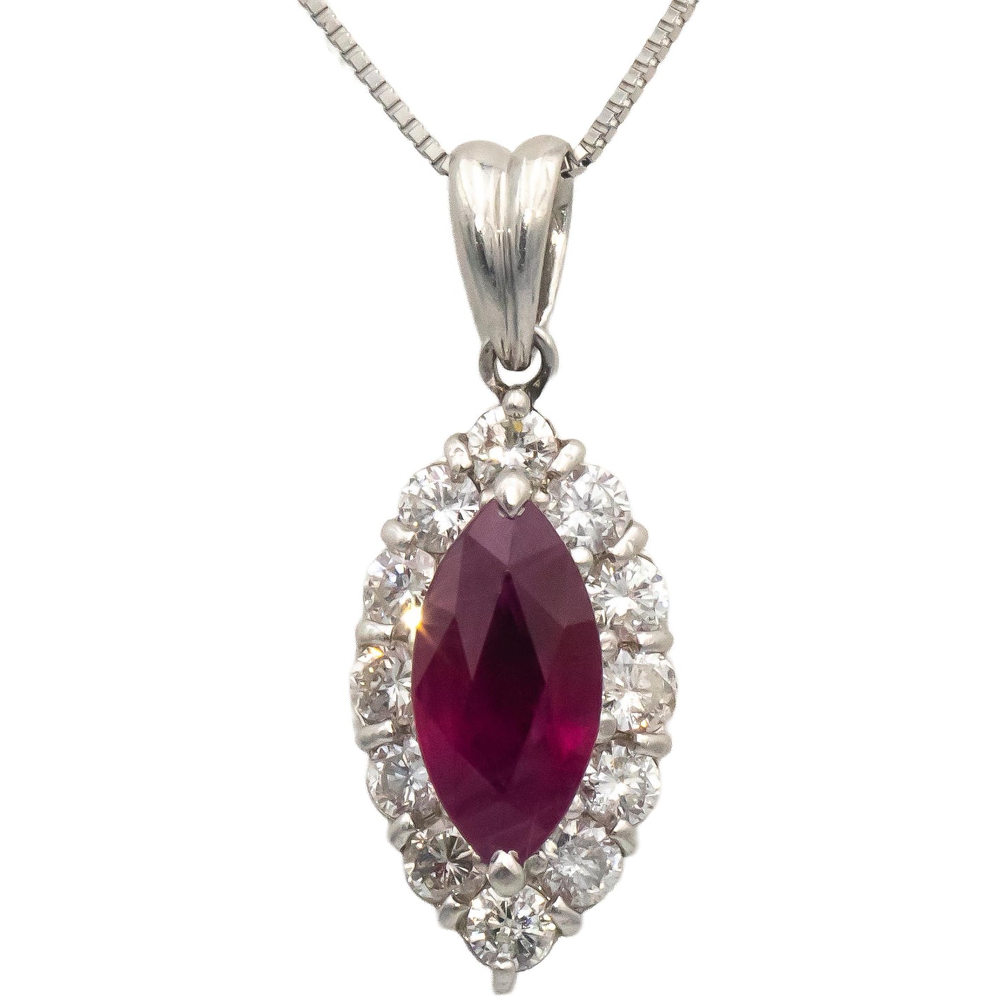 GIA Certified Platinum Burma Ruby & Diamond Pendant Necklace 3.03CT