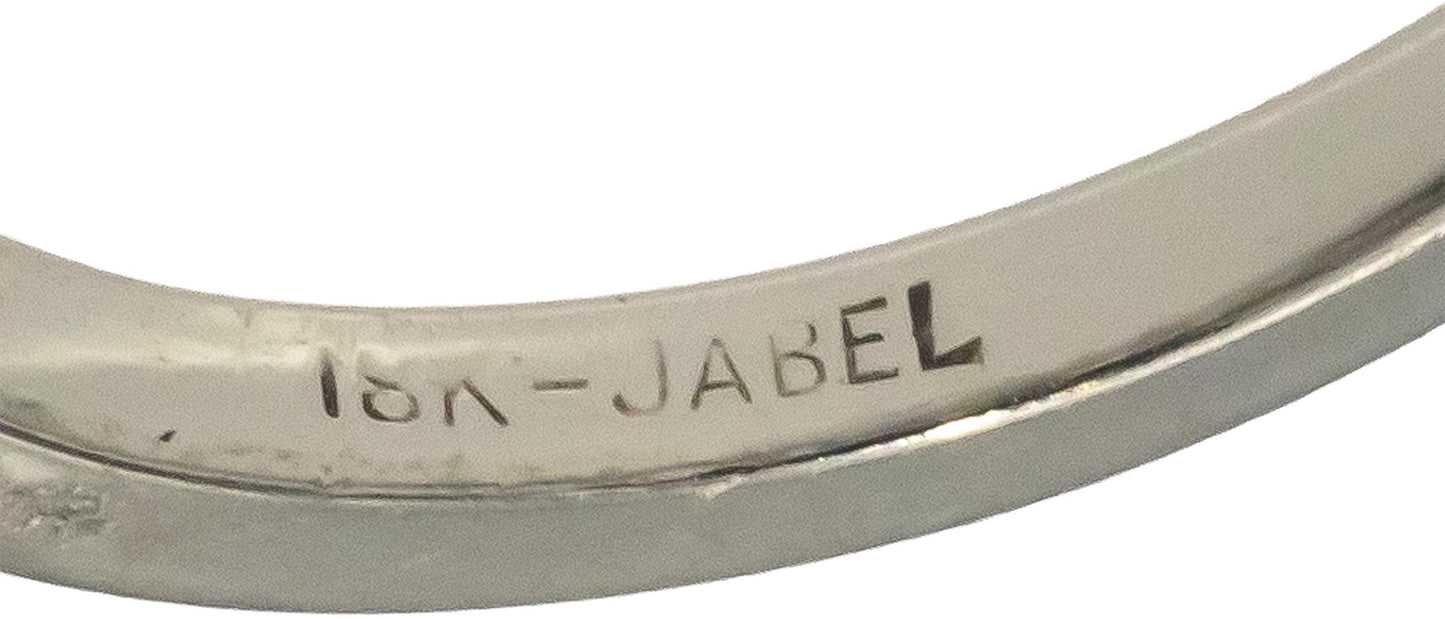 JABEL Vintage 18k White Gold Ruby & VS Diamond Flower Ring 0.40CT Size 6