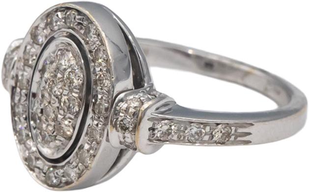 18k White Gold Round Diamond Cluster Cocktail Ring 0.50CT Size 7.5