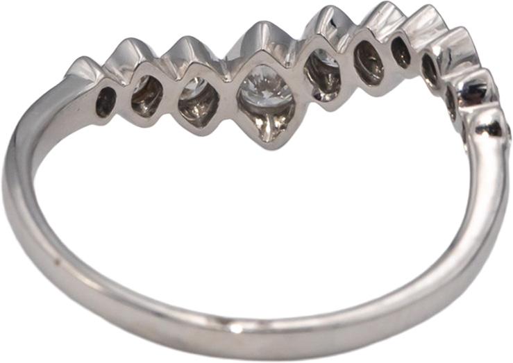 18k White Gold Round Bezel Set Diamond Band Ring 0.30CT Size 7