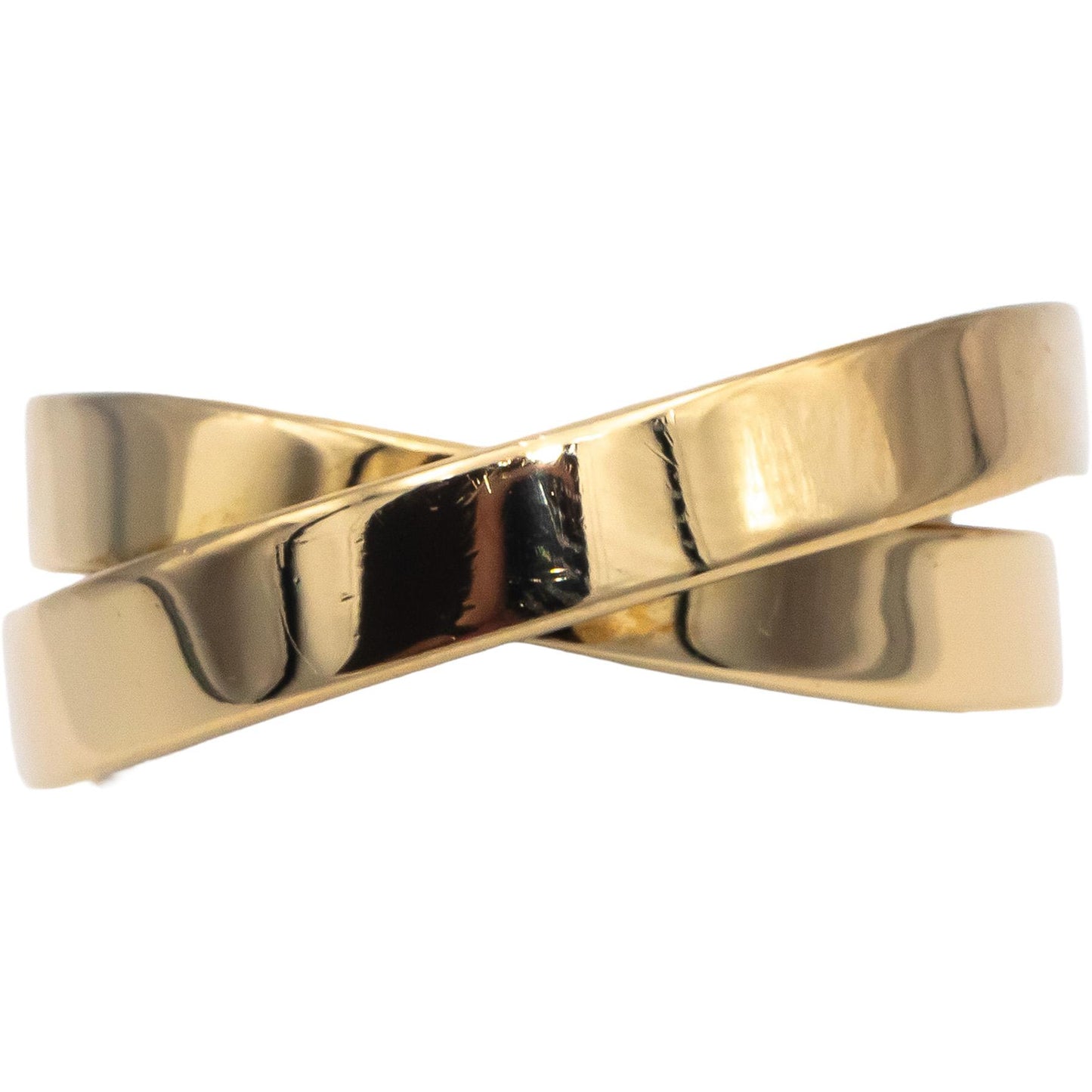 CARTIER Vintage 18k Yellow Gold Nouvelle Vague Crossover Ring 6.75 Euro 54