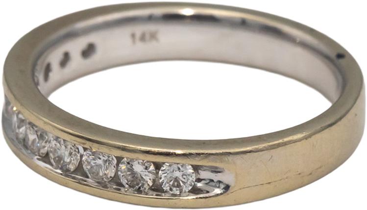 14k White Gold Round Channel Set Diamond Band Ring 0.45CT Size 7
