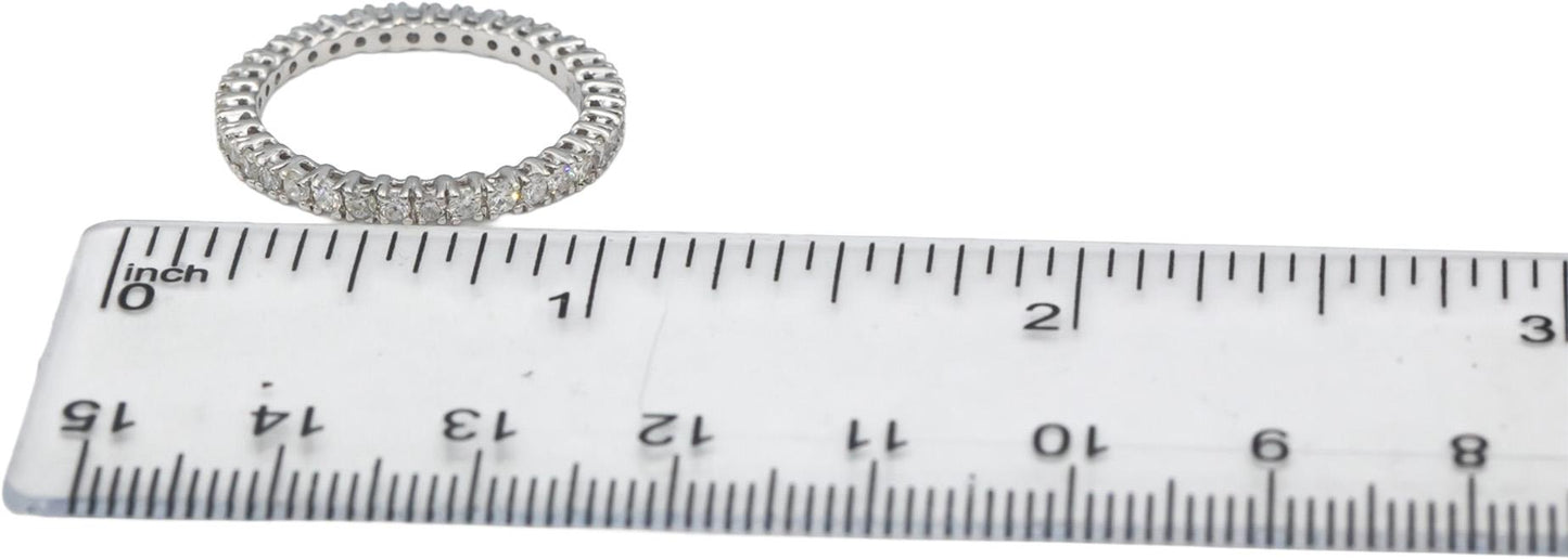 18k White Gold Round Diamond Eternity Band Ring 0.66CT Size 7.25