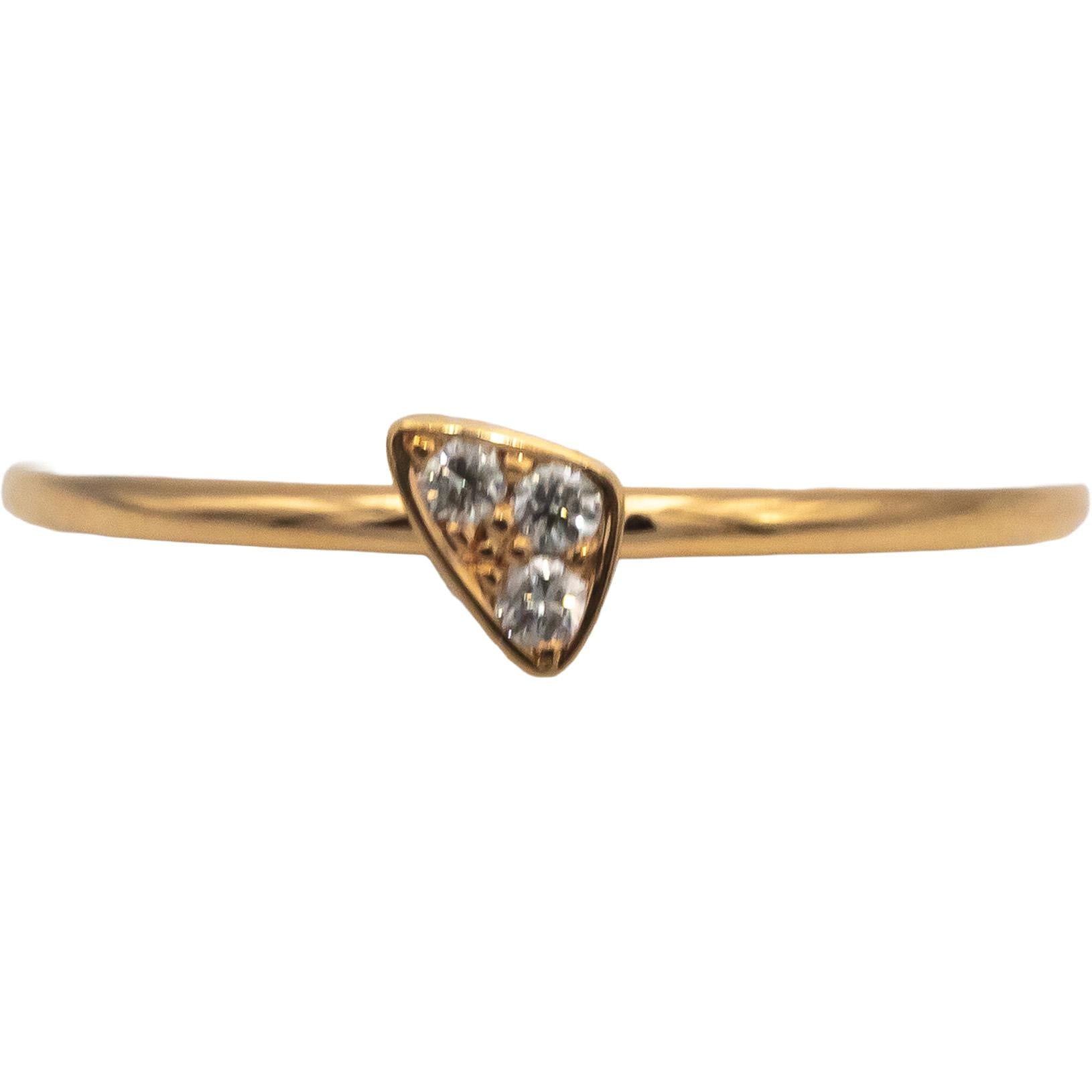 18k Yellow Gold VS Round Diamond Band Ring 0.07CT Size 7.25