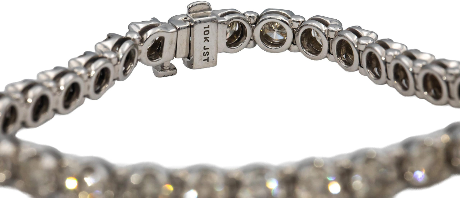 10k White Gold Round Diamond Tennis Bracelet 10.0CT