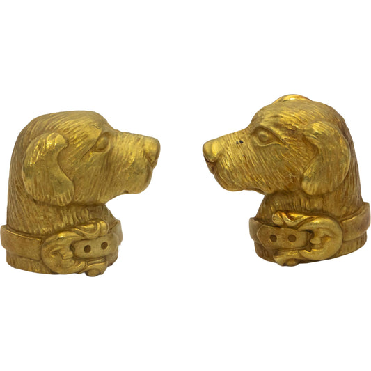 KIESELSTEIN -CORD Designer 18k Yellow Gold Labrador Retriever Dog Earrings