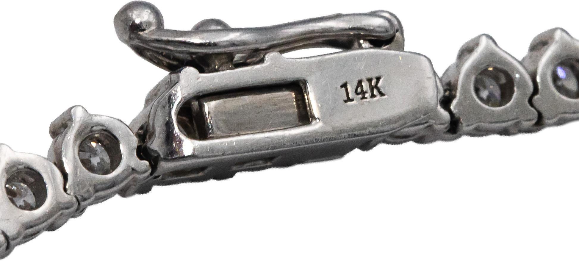 14k White Gold VS Round Diamond Three-Prong Tennis Necklace 15.46CT