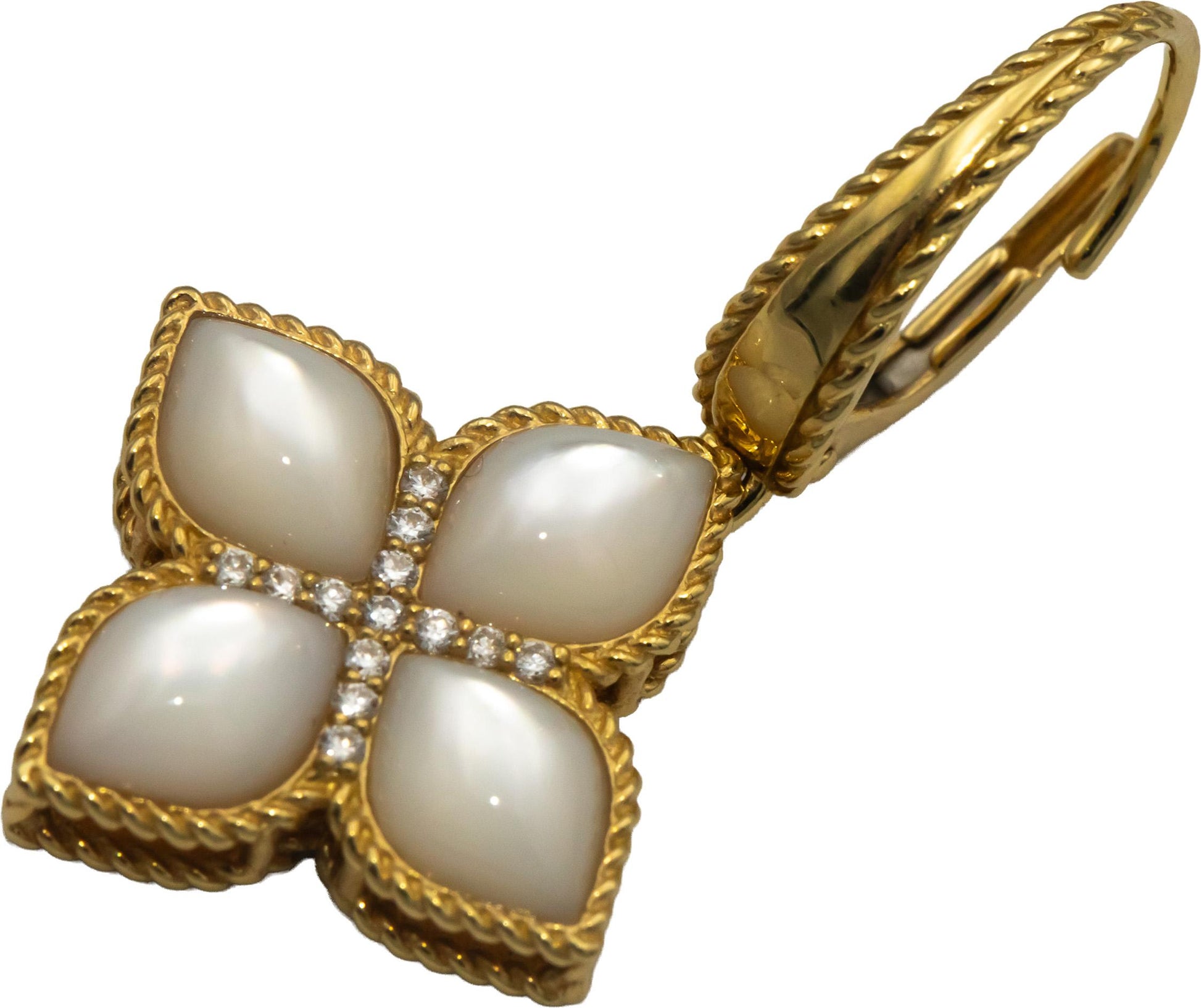 ROBERTO COIN 18k Gold Mother of Pearl Venetian Earrings $9000 Retail w/ Box
