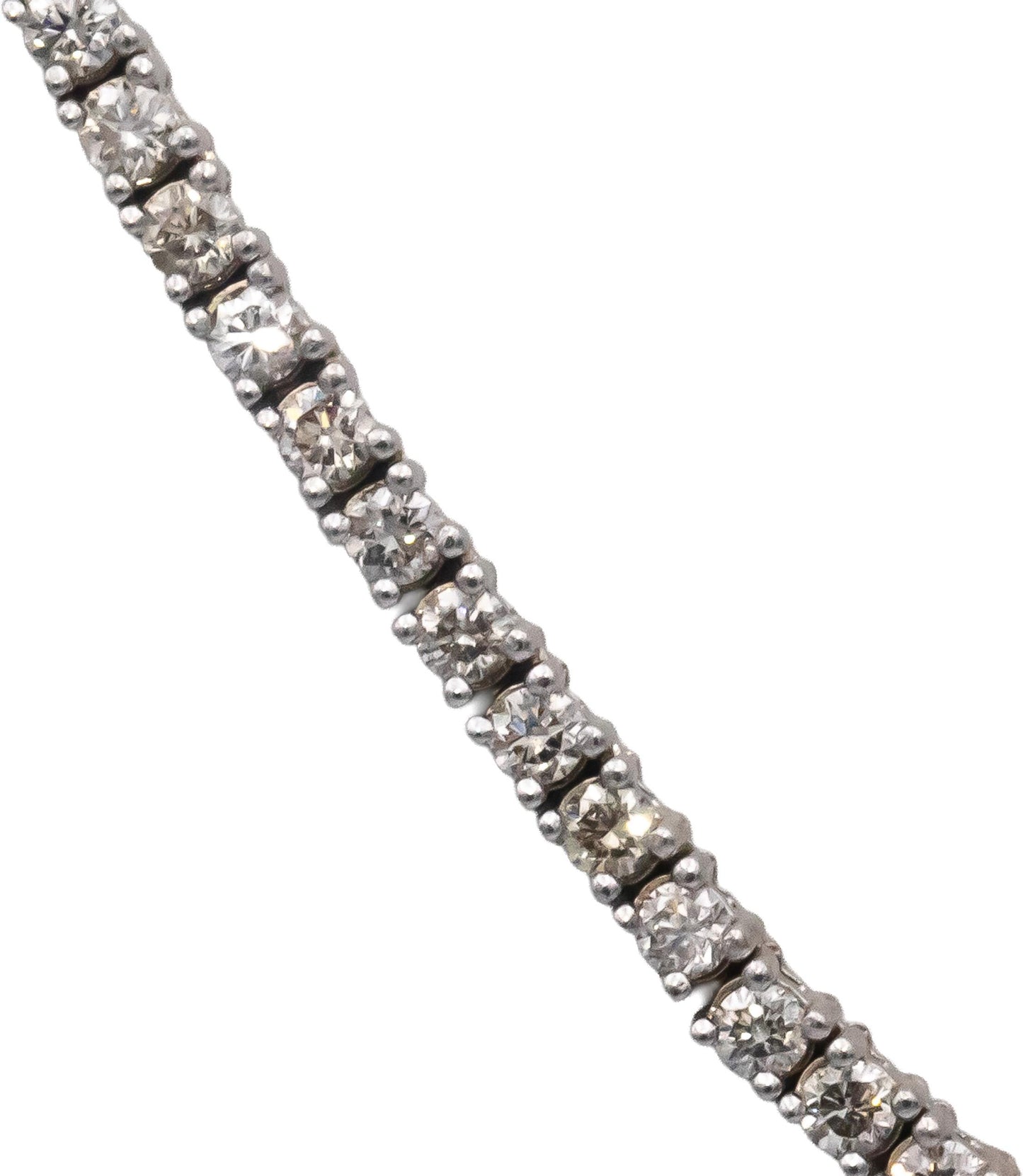 14k White Gold Round Diamond Tennis Necklace 5.18CT