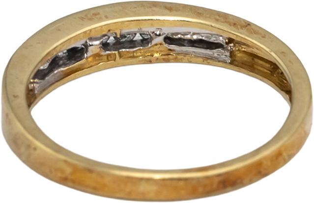 10k Yellow & White Gold Round Channel Set Diamond Band Ring 0.15CT Size 10