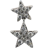 10k White Gold Round Diamond Cluster Drop Dangle Star Earrings 1.0CT