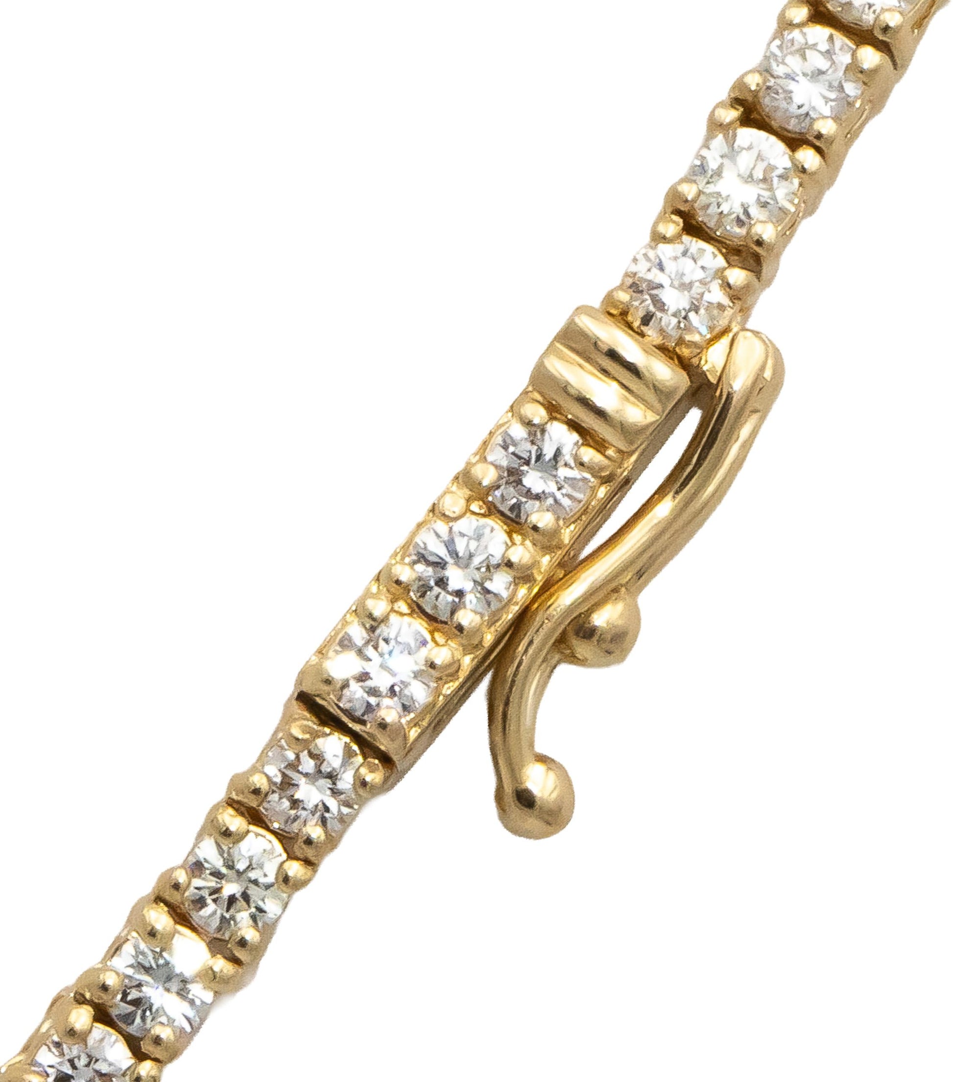 14k Yellow Gold VS Round Diamond Tennis Necklace 5.61CT
