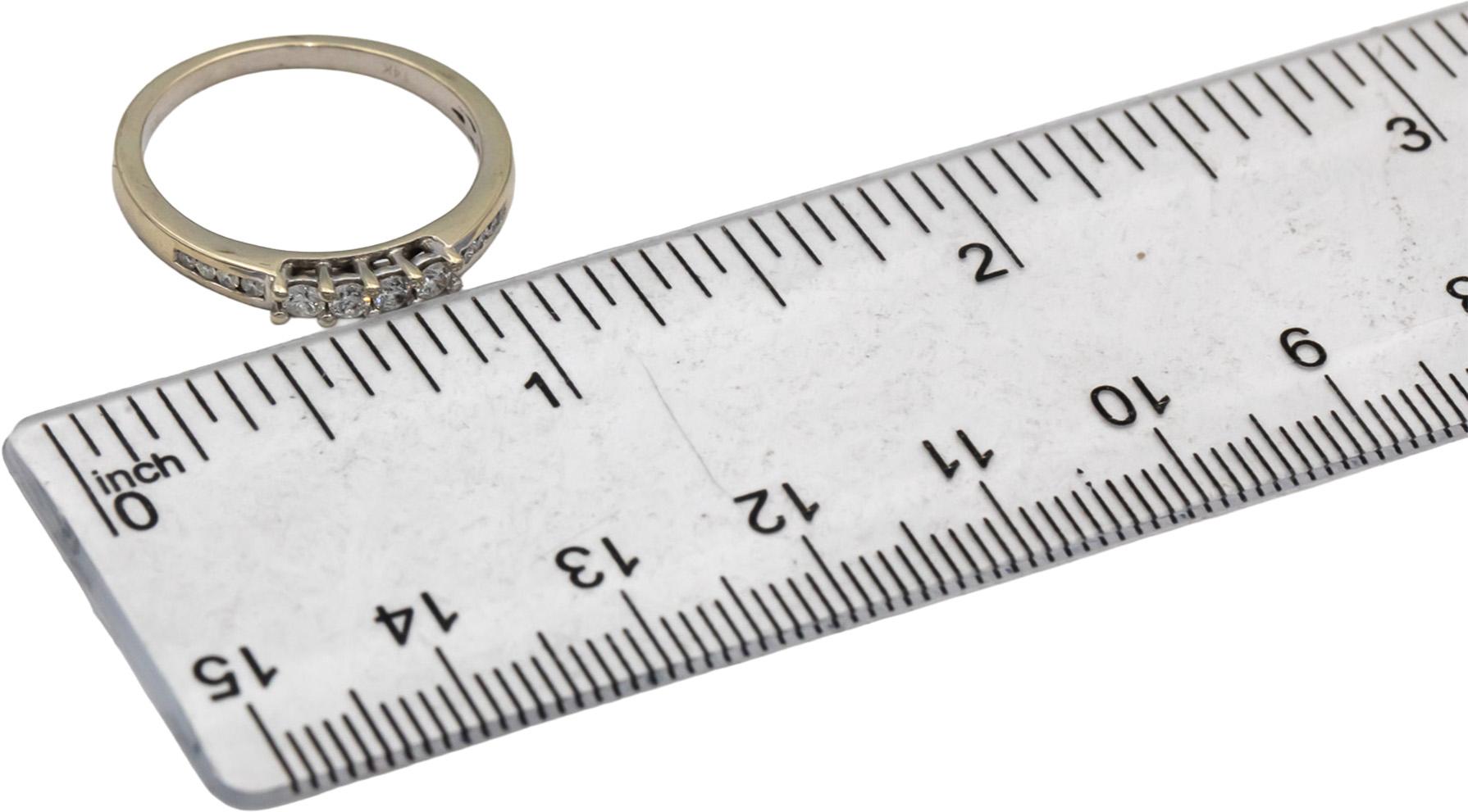 14k White Gold Round Diamond Band Ring 0.22CT Size 7