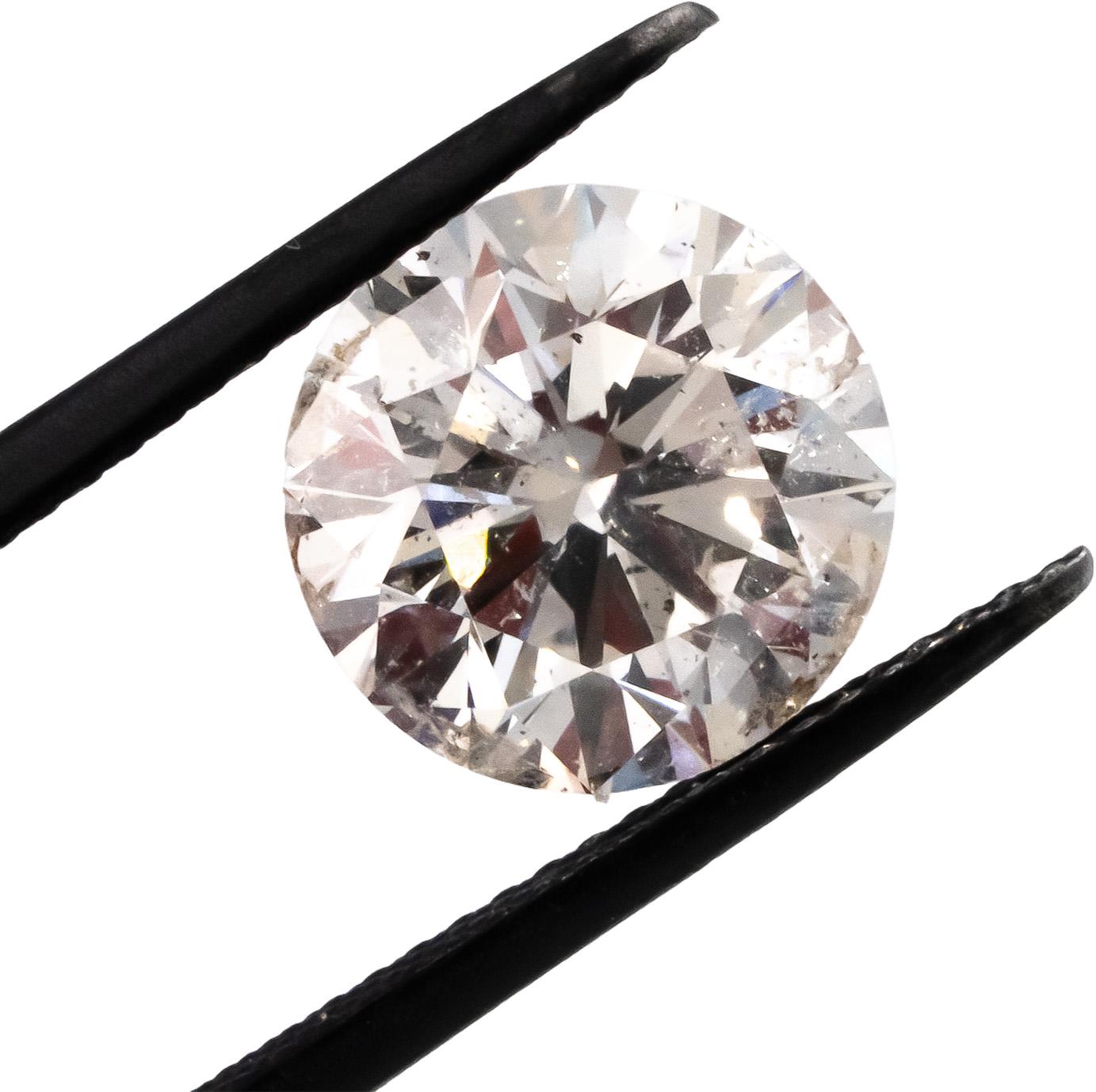 GIA Certified SI2/K Round Brilliant Diamond Loose Stone 4.98CT