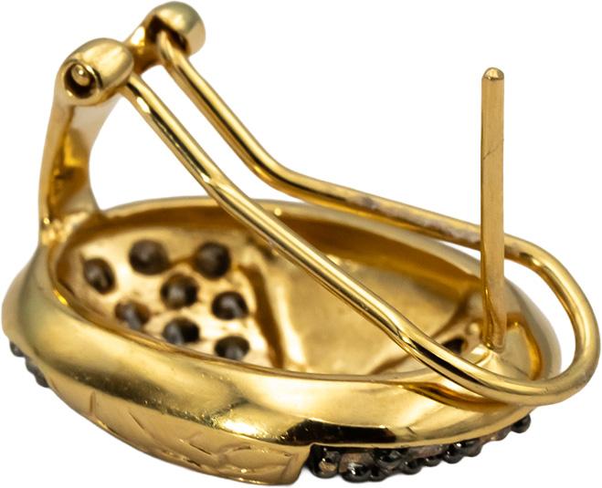 14k Yellow Gold Round Diamond Cluster Earrings 1.50CT