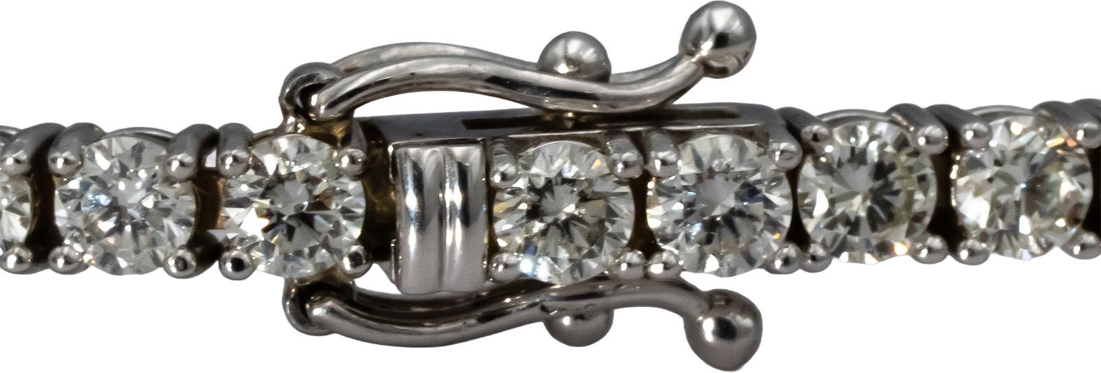 14k White Gold VS Round Diamond Tennis Bracelet 5.72CT